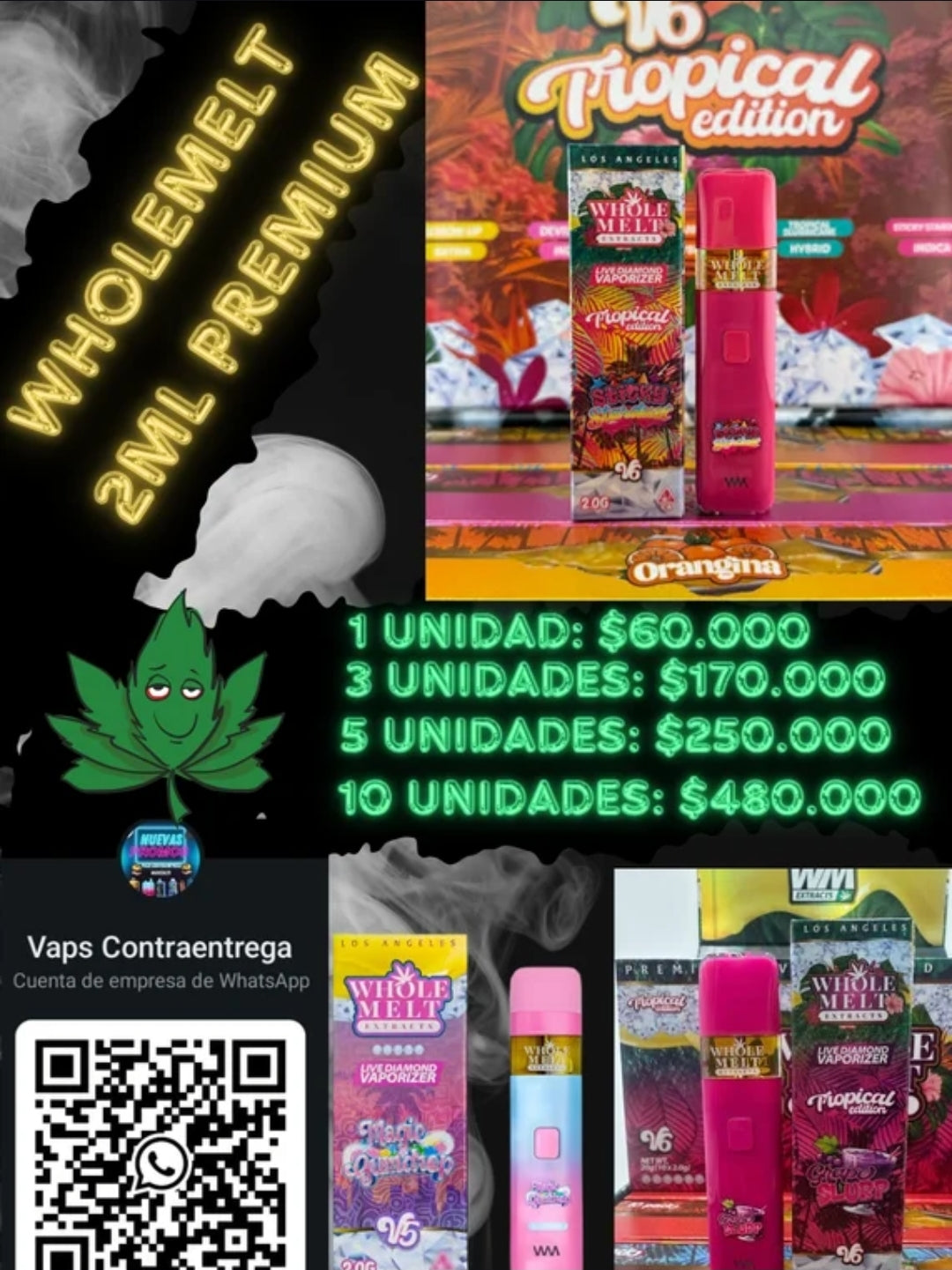 DESTILADO WHOLMELT 2ML DESECHABLE