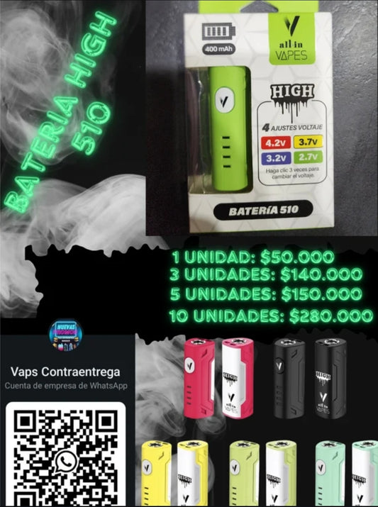 BATERIA HIGH 510 ALL IN VAPE