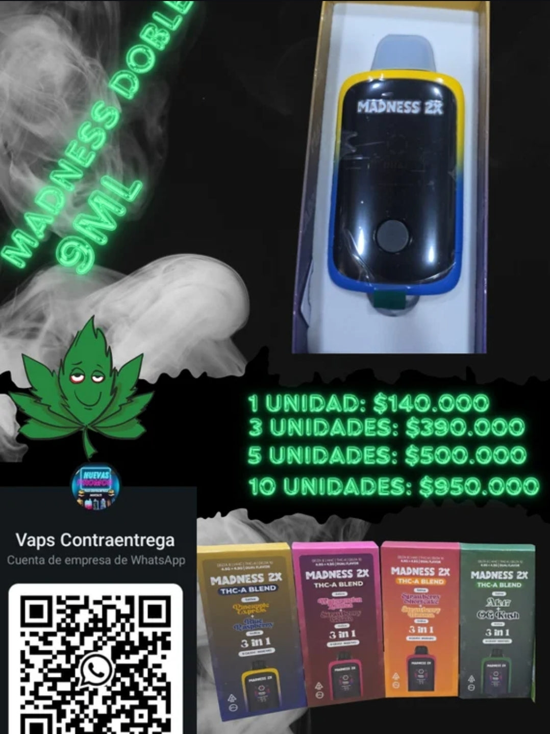 DESTILADO MADNESS 9ML DOBLE TANQUE
