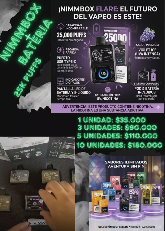 NIMMBOX CON BATERIA 25.000 PUFFS