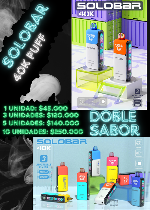 SOLOBAR DOBLE SABOR 40.000 PUFFS